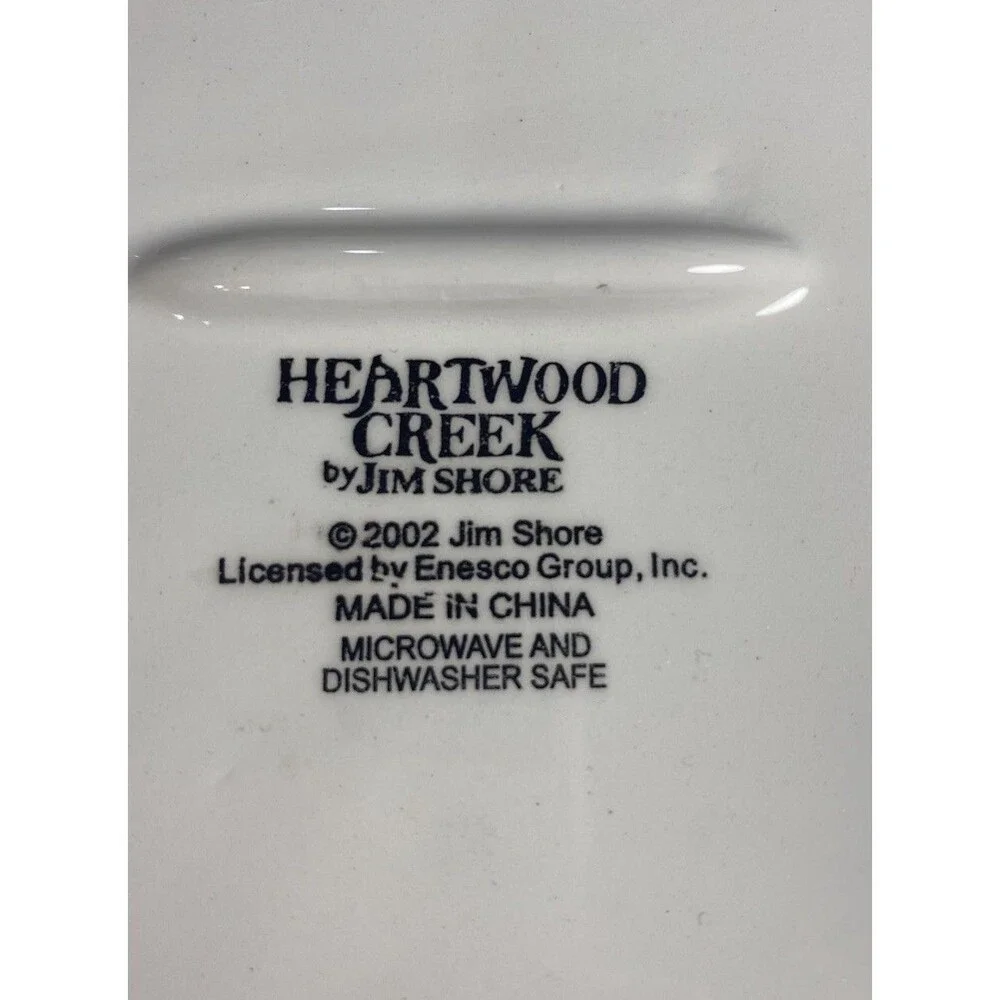 Jim Shore Heartwood Creek 15.25” Oval Platter Flower Basket Floral Enesco 2002